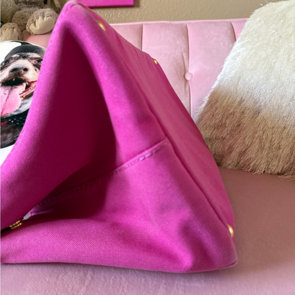 💯 AUTHENTIC PRADA CANAPA Fuchsia Hot Pink Tote Bag. Extra Large - Picture 12 of 16